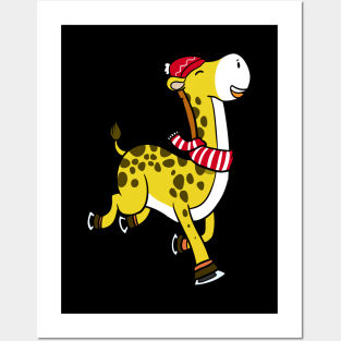Skating Giraffe Posters and Art